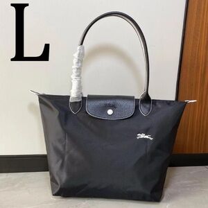 NWT Longchamp Le Pliage Nylon Bag Tote NEW BLACK 70th anniversary, LARGE